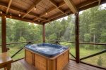 Shower and hot tub on back deck